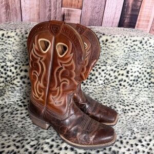 Ariat Boots Heritage Roughstock Square Toe Cowboy Western Ranch Mens Size 9.5 D